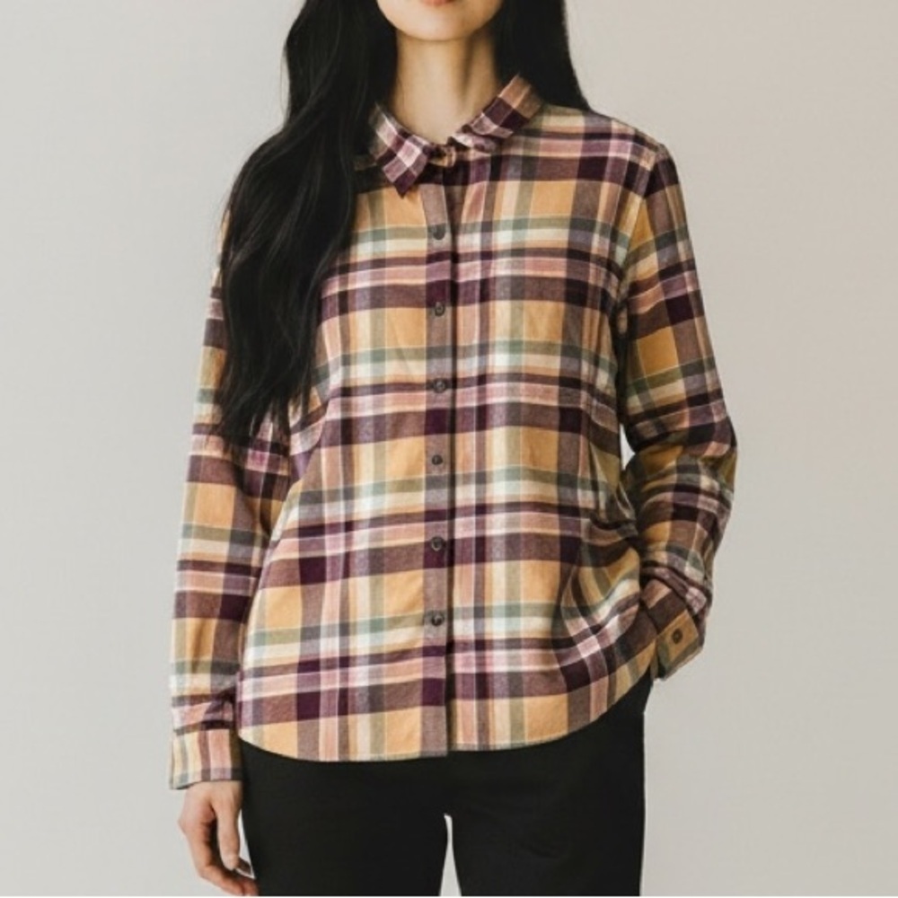 L.L. Bean Multicolor Plaid Shirt Woman’s Size Medium